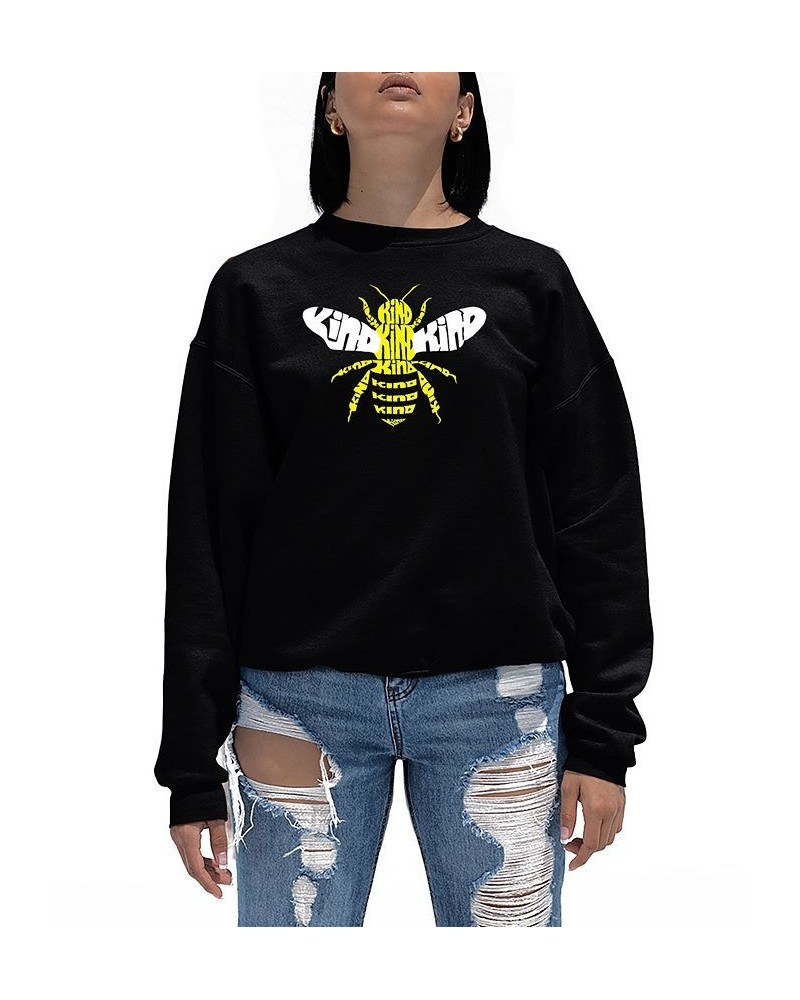 Women's Bee Kind Word Art Crewneck Sweatshirt Black $20.00 Tops