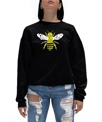 Women's Bee Kind Word Art Crewneck Sweatshirt Black $20.00 Tops