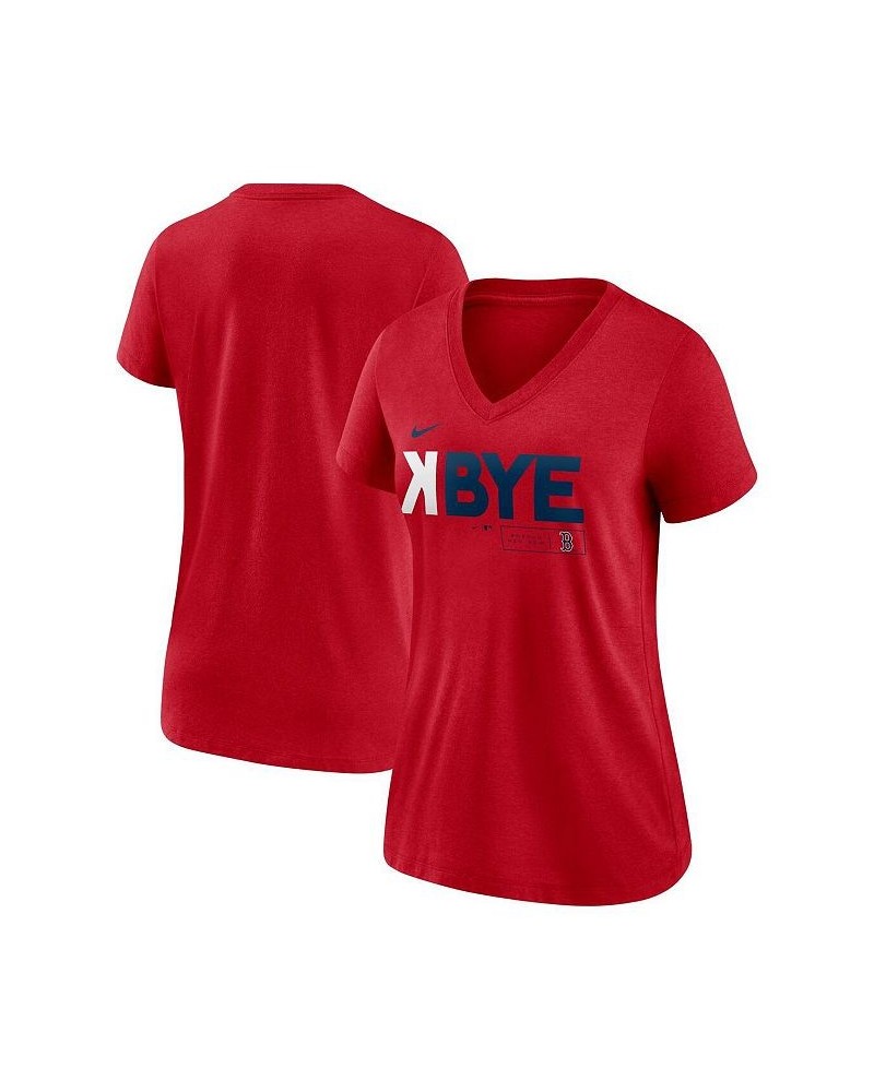 Women's Boston Red Sox Red K-Bye Tri-Blend V-Neck T-shirt Red $18.90 Tops