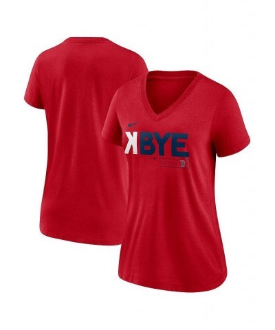 Women's Boston Red Sox Red K-Bye Tri-Blend V-Neck T-shirt Red $18.90 Tops