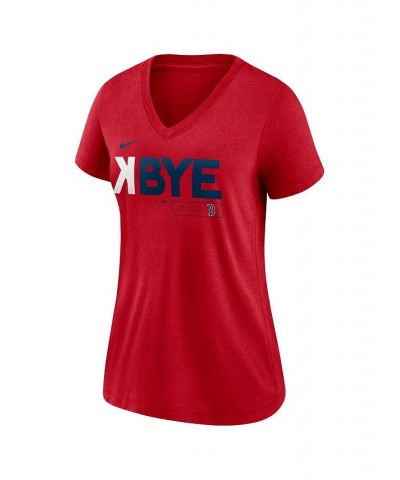 Women's Boston Red Sox Red K-Bye Tri-Blend V-Neck T-shirt Red $18.90 Tops