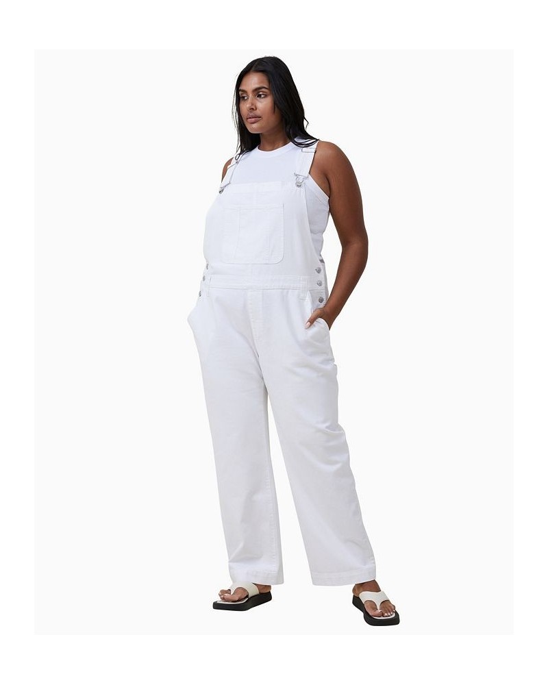 Women's Utility Canvas Overall Straight Pants White $46.00 Pants