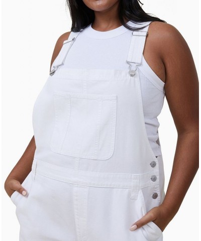 Women's Utility Canvas Overall Straight Pants White $46.00 Pants