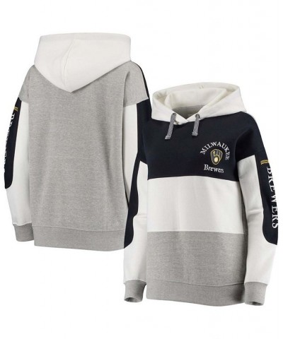 Women's Navy and Heathered Gray Milwaukee Brewers Rugby Pullover Hoodie Navy, Heathered Gray $43.44 Sweatshirts