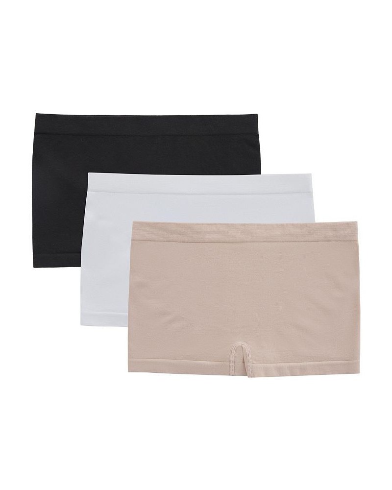 Women's Cabana Cotton Seamless Boyshort Underwear 3-Pack BlkWhtChp $18.62 Panty