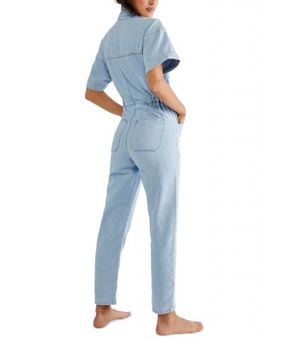 Marci Denim Elasticized-Waist Coverall Clear Skies $49.68 Pants