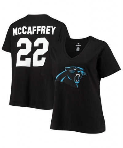 Women's Plus Size Christian Mccaffrey Black Carolina Panthers Name Number V-Neck T-shirt Black $19.80 Tops