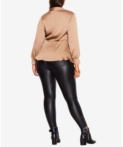 Trendy Plus Size Simple Luxury Top Taupe $37.44 Tops