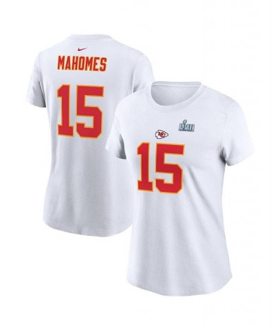 Women's Patrick Mahomes White Kansas City Chiefs Super Bowl LVII Name and Number T-shirt White $26.00 Tops