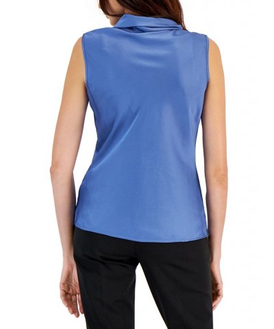 Women's Sailor-Tie Sleeveless Blouse Champagne $23.98 Tops