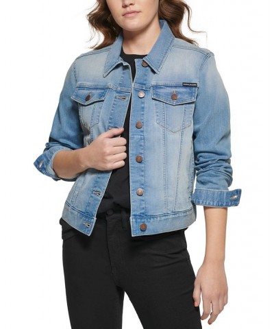 Petite Basic Denim Trucker Jacket Laguna $25.19 Jackets