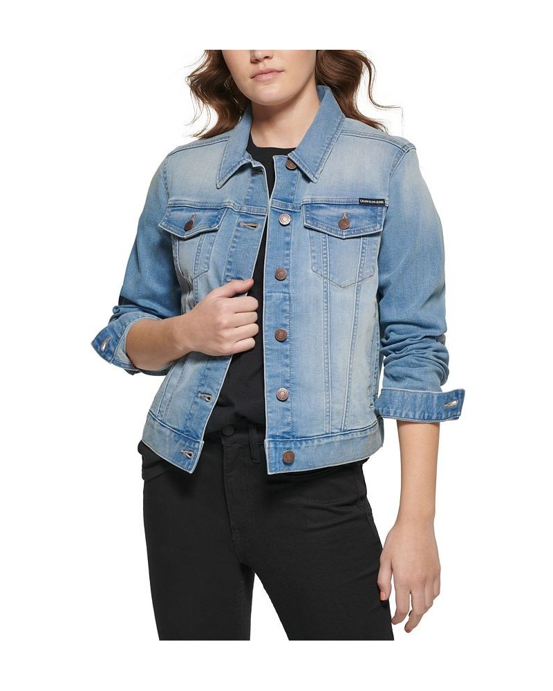 Petite Basic Denim Trucker Jacket Laguna $25.19 Jackets