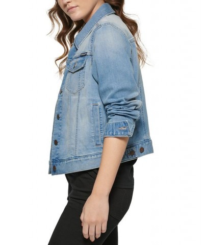 Petite Basic Denim Trucker Jacket Laguna $25.19 Jackets