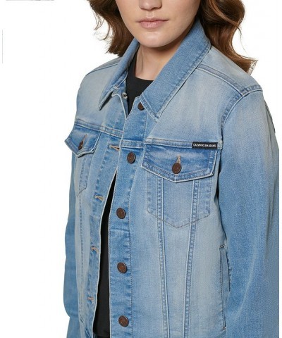 Petite Basic Denim Trucker Jacket Laguna $25.19 Jackets