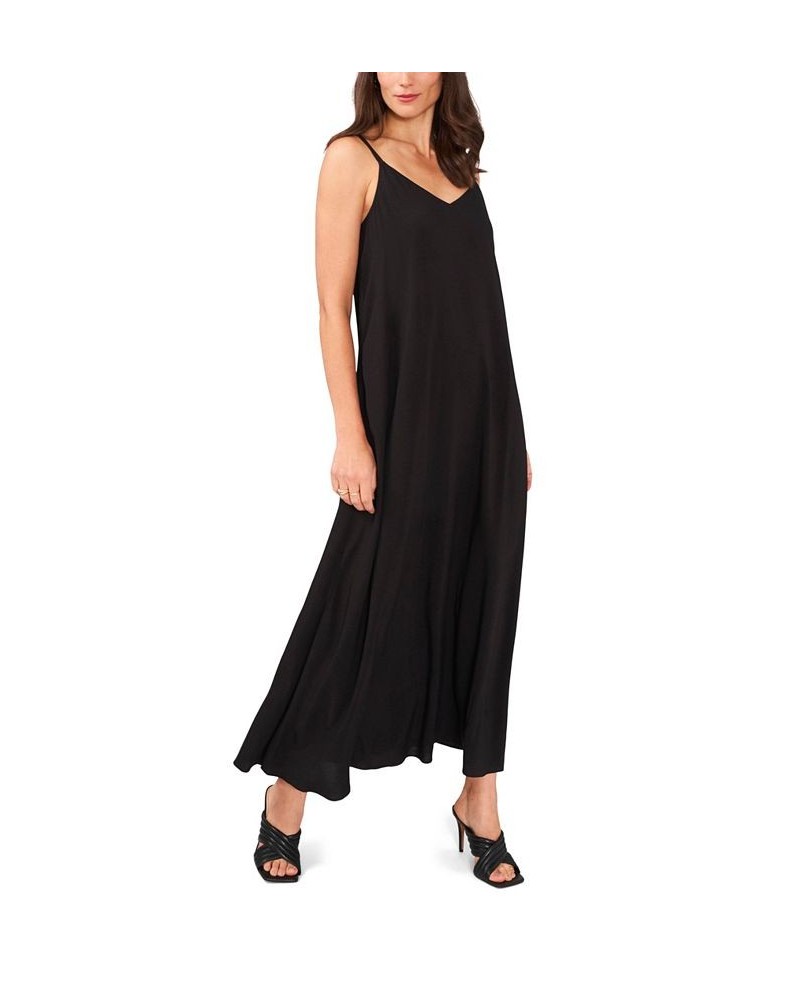 Women's Sleeveless V-neck Challis Dress Rich Black $43.45 Dresses