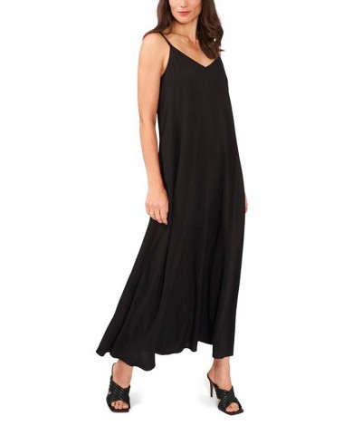 Women's Sleeveless V-neck Challis Dress Rich Black $43.45 Dresses