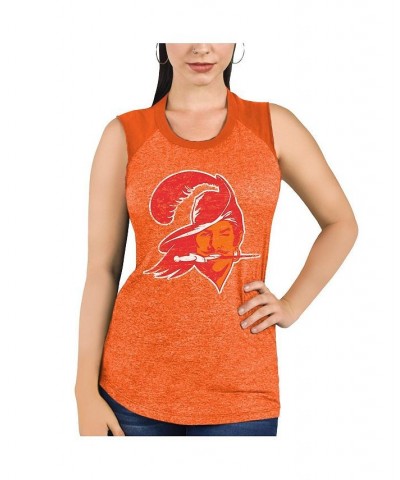 Women's Threads Orange Tampa Bay Buccaneers Retro Tri-Blend Raglan Muscle Tank Top Orange $28.49 Tops