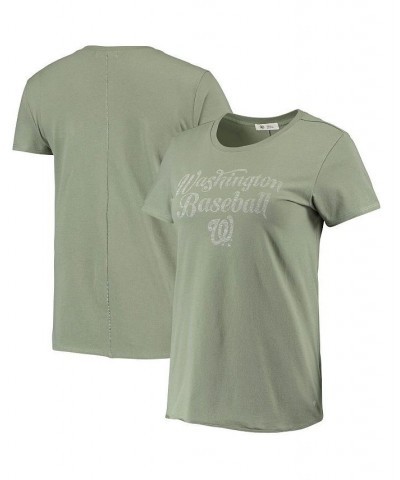 Women's '47 Olive Washington Nationals Whitney Letter T-shirt Olive $19.20 Tops