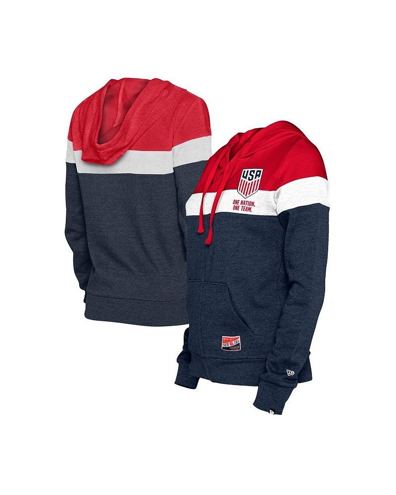 Women's Navy USWNT Throwback Full-Zip Hoodie Jacket Navy $32.80 Jackets