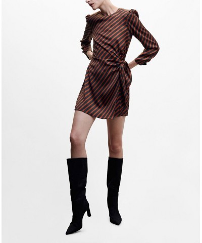 Women's Flowy Striped Dress Russet $38.49 Dresses