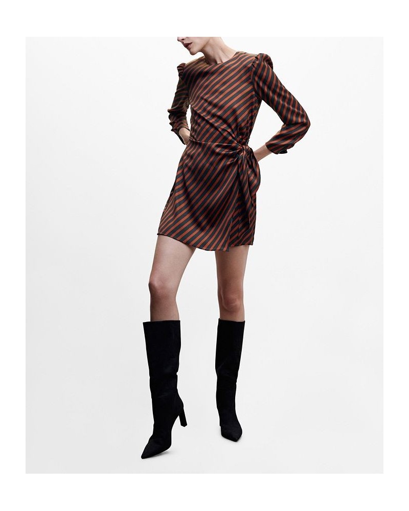 Women's Flowy Striped Dress Russet $38.49 Dresses