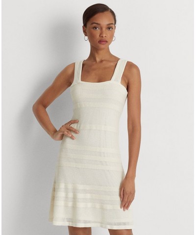 Women's Striped Knit Sleeveless Dress Mascarpone Cream $85.80 Dresses