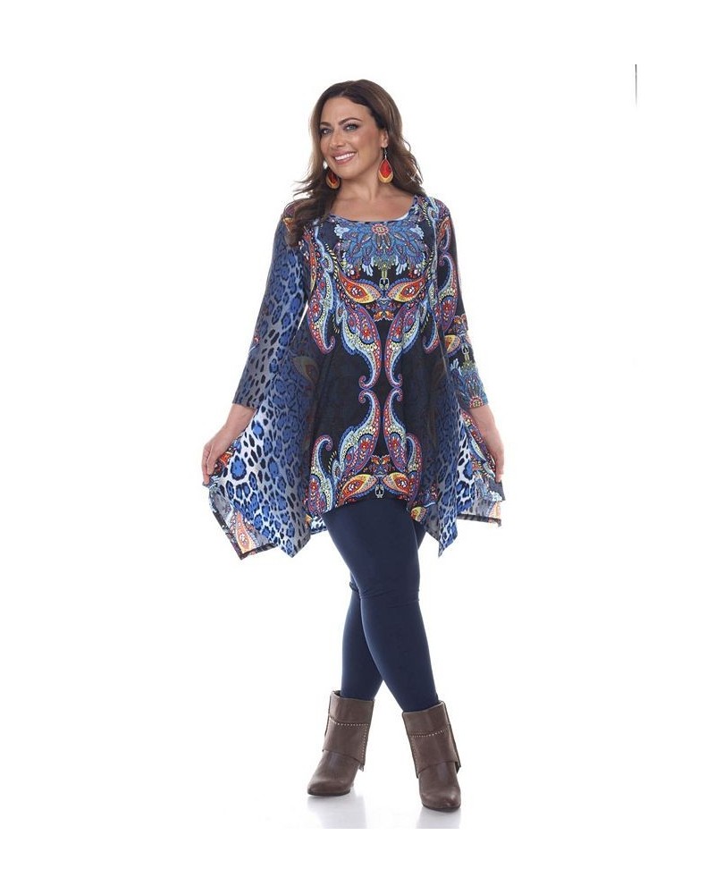 Plus Marlene Top/Tunic Blue $30.38 Tops