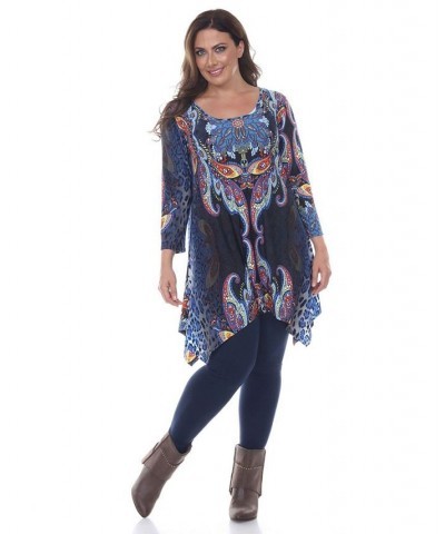 Plus Marlene Top/Tunic Blue $30.38 Tops