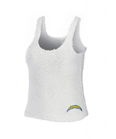 Women's Cream Los Angeles Chargers Cozy Scoop Neck Tank Top Pants Sleep Set Cream $36.00 Pajama