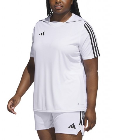 Plus Size Tiro 23 Performance 3-Stripes League Jersey White $19.35 Tops