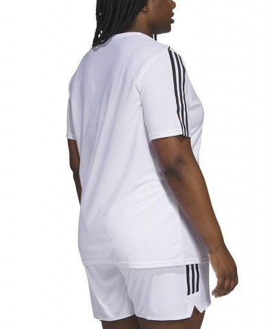 Plus Size Tiro 23 Performance 3-Stripes League Jersey White $19.35 Tops