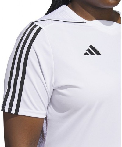 Plus Size Tiro 23 Performance 3-Stripes League Jersey White $19.35 Tops