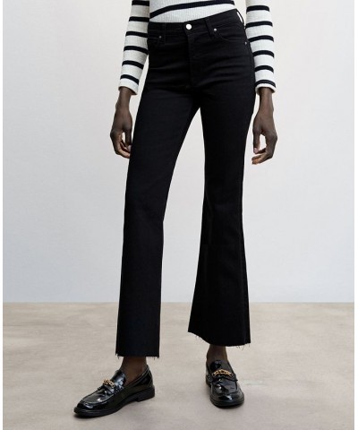 Women's Crop Flared Jeans Black Denim $26.40 Jeans