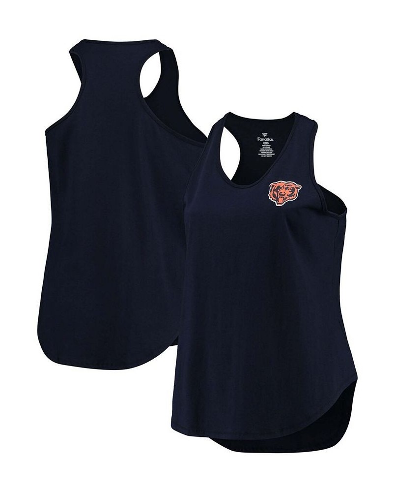 Women's Plus Size Navy Chicago Bears Logo Racerback Tank Top Navy $20.58 Tops