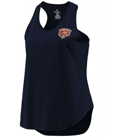 Women's Plus Size Navy Chicago Bears Logo Racerback Tank Top Navy $20.58 Tops