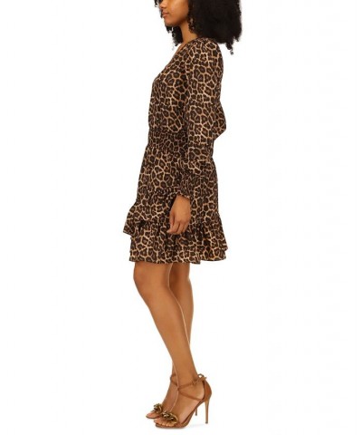 Women's Julia Smocked-Waist Tiered Dress Regular & Petite Sizes Dark Camel $40.17 Dresses