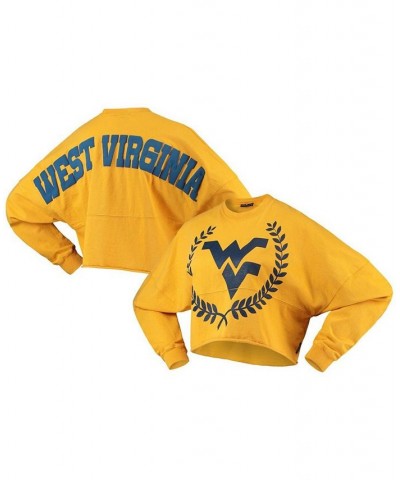 Women's Gold-Tone West Virginia Mountaineers Laurels Crop Long Sleeve T-shirt Gold-Tone $34.40 Tops