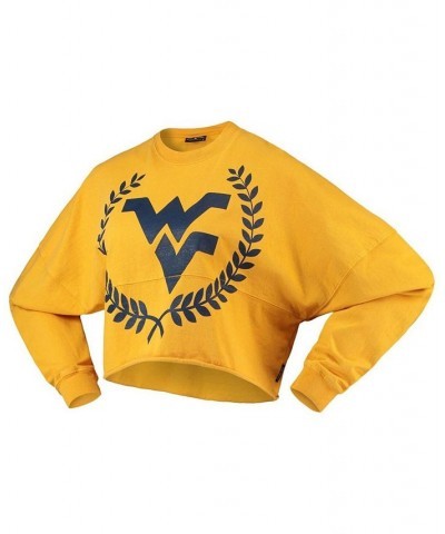 Women's Gold-Tone West Virginia Mountaineers Laurels Crop Long Sleeve T-shirt Gold-Tone $34.40 Tops