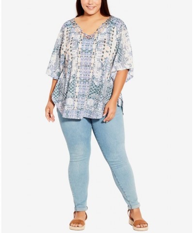 Plus Size Eloise Burnout Top Blues $29.70 Tops