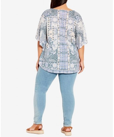 Plus Size Eloise Burnout Top Blues $29.70 Tops