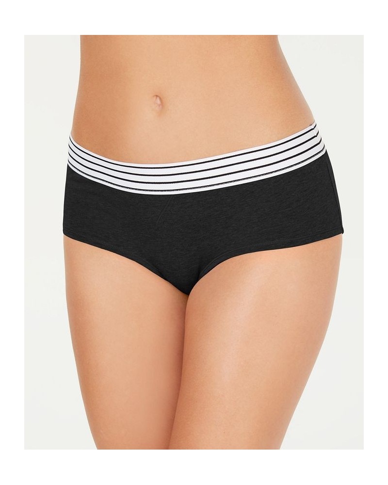 Women's Elastic Waistband Cotton Hipster Underwear Black $8.95 Panty