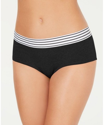 Women's Elastic Waistband Cotton Hipster Underwear Black $8.95 Panty