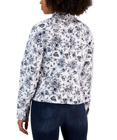 Women's Spring Toile Denim Jacket Bright White Combo $25.19 Jackets