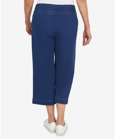 Petite Banded Denim Capri Pants Medium Indigo $37.53 Pants