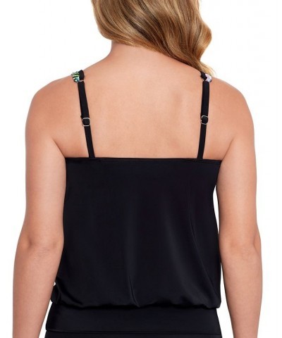 Women's Shirred Neck Blouson Underwire Tankini Wildflower $44.88 Swimsuits