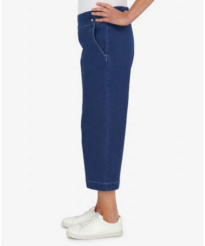 Petite Banded Denim Capri Pants Medium Indigo $37.53 Pants