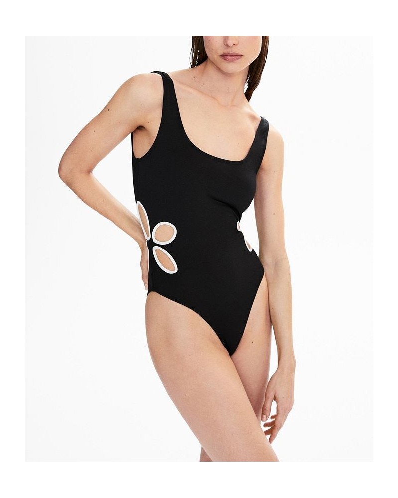 Women's Cut-Out Detail Swimsuit Black $36.00 Swimsuits