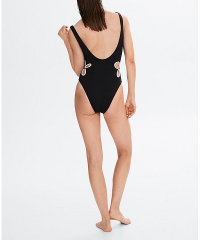 Women's Cut-Out Detail Swimsuit Black $36.00 Swimsuits