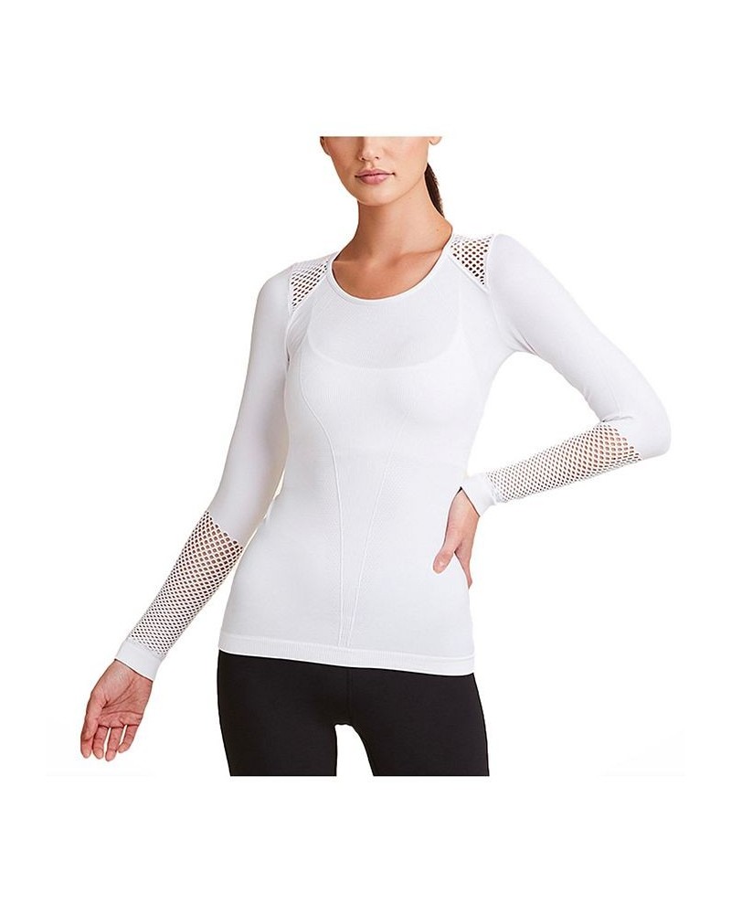 Women's Essential Seamless Long Sleeve Tee White $32.56 Tops