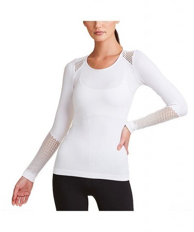 Women's Essential Seamless Long Sleeve Tee White $32.56 Tops